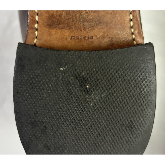 Johnston & Murphy Optima Sz 9.5 C Brown Leather Tassels Wing Tip Slip On Preppy - Picture 12 of 13